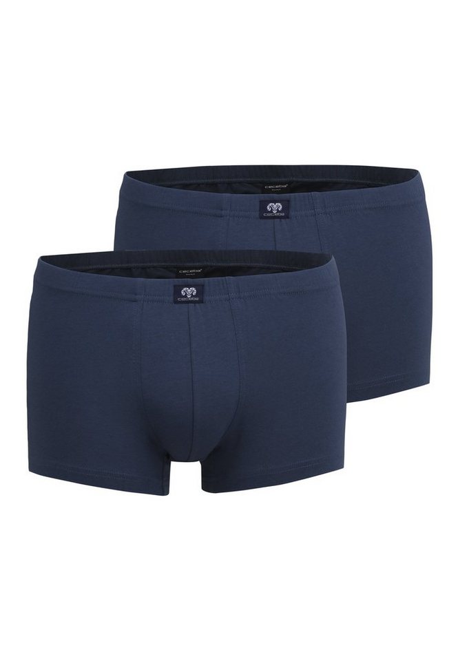 CECEBA Boxershorts CECEBA Herren Pants blau uni 2er Pack (2-St) von CECEBA