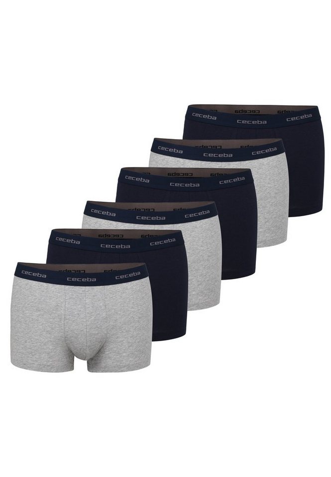 CECEBA Boxershorts CECEBA Herren Pants blau uni 6er Pack (6-St) von CECEBA