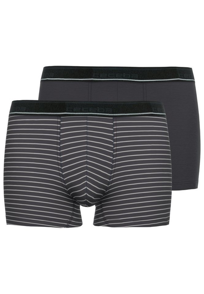 CECEBA Boxershorts CECEBA Herren Pants grau quergestreift 2er Pack (2-St) von CECEBA