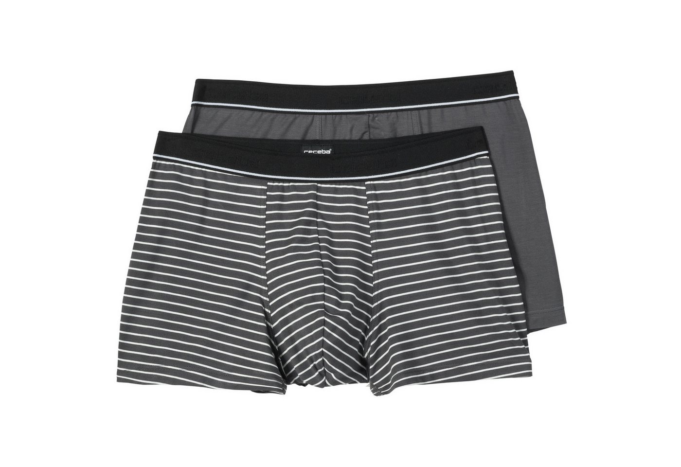 CECEBA Boxershorts Ceceba Bambus Pants 2er-Pack Übergröße grau/geringelt (Spar-Pack, 2-St., 2er-Pack) von CECEBA