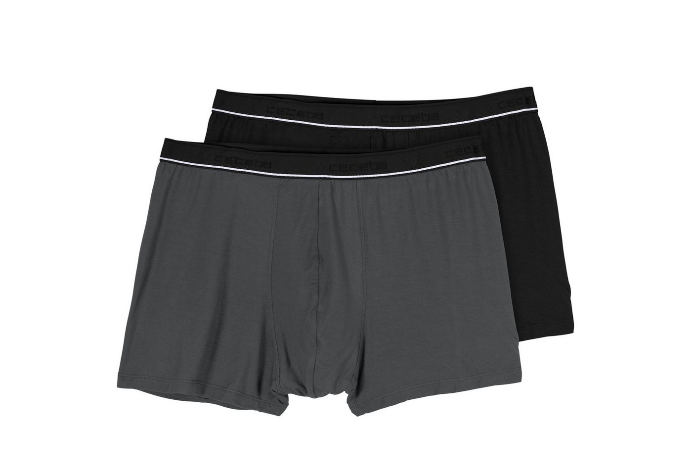 CECEBA Boxershorts Ceceba Bambus Pants 2er-Pack Übergröße grau/schwarz (Spar-Pack, 2-St., 2er-Pack) von CECEBA