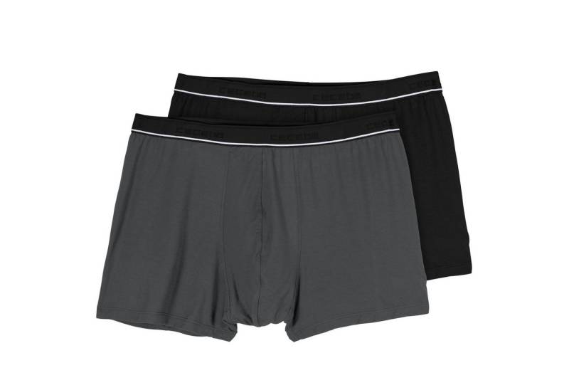 CECEBA Boxershorts Ceceba Bambus Pants 2er-Pack Übergröße grau/schwarz (Spar-Pack, 2-St., 2er-Pack) von CECEBA