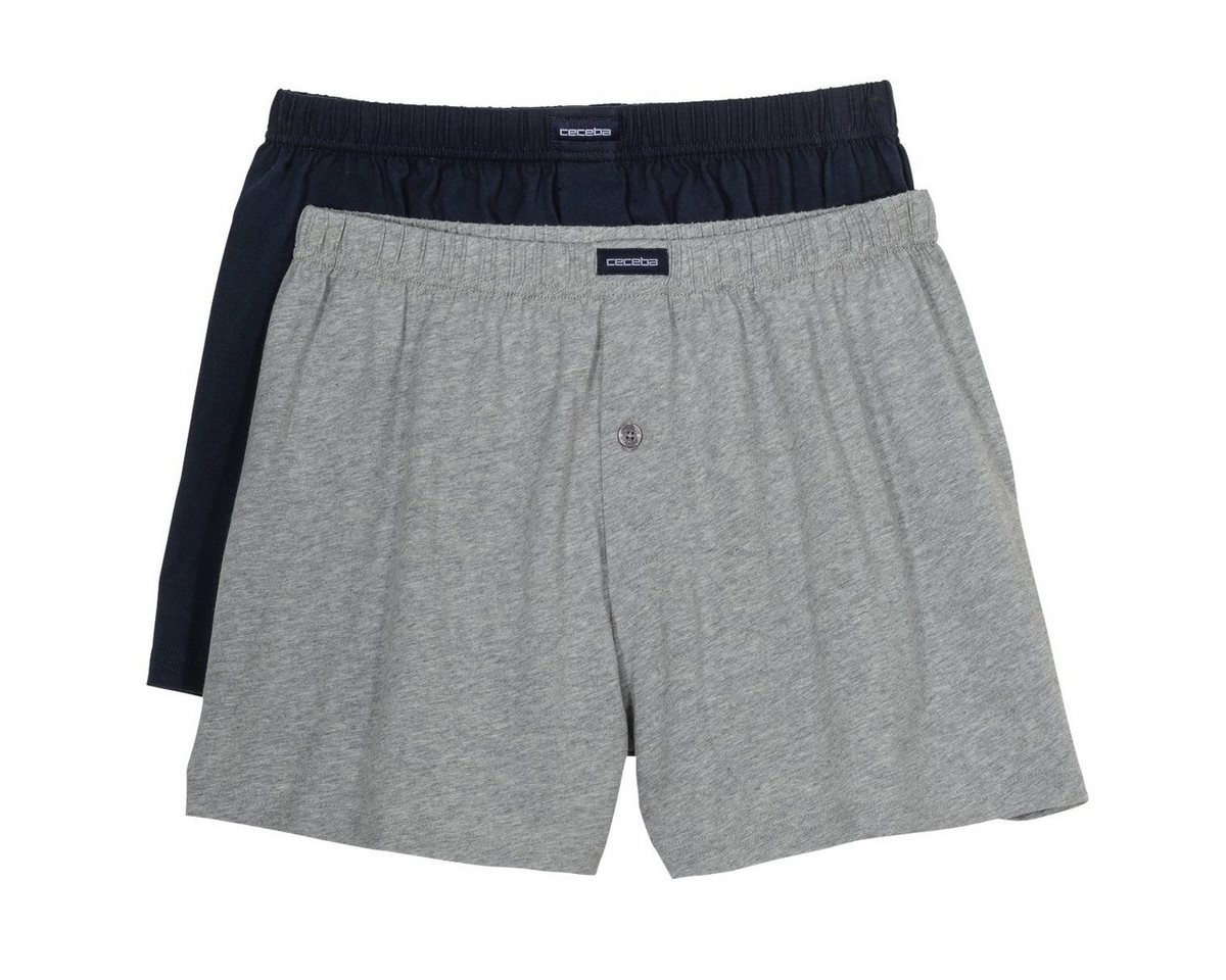 CECEBA Boxershorts Große Größen Boxershorts 2er-Pack navy/grau melange Ceceba (Packung, 2-St., 2er-Pack) von CECEBA