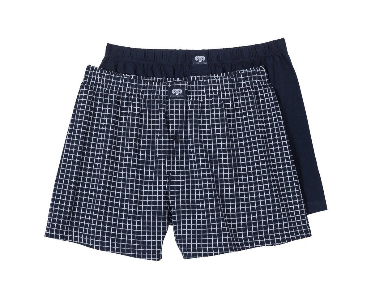 CECEBA Boxershorts Große Größen Boxershorts navy/Gitterkaro Doppelpack Ceceba (Packung, 2-St., 2er-Pack) von CECEBA