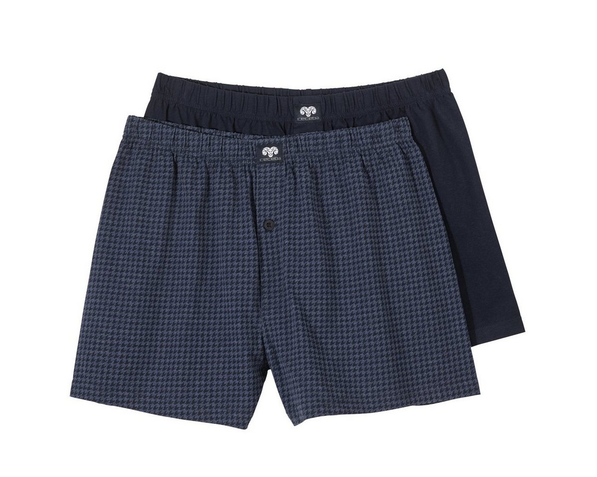 CECEBA Boxershorts Große Größen Boxershorts navy/Hahnentritt Doppelpack Ceceba (Packung, 2-St., 2er-Pack) von CECEBA