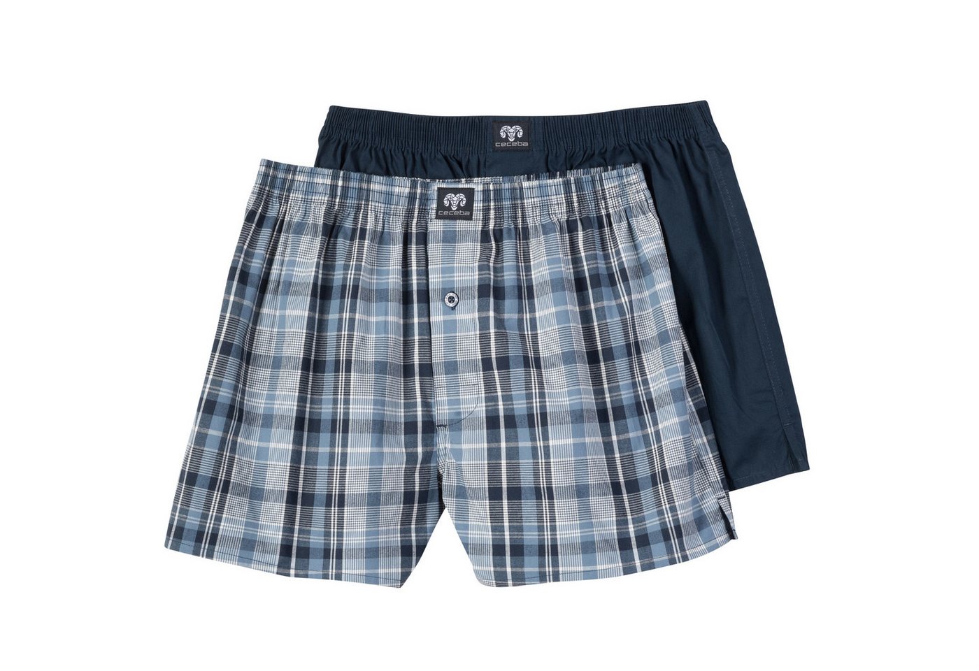 CECEBA Boxershorts Ceceba 2er-Pack Web-Boxershorts XXL navy/kariert (Spar-Pack, 2-St., 2er-Pack) von CECEBA