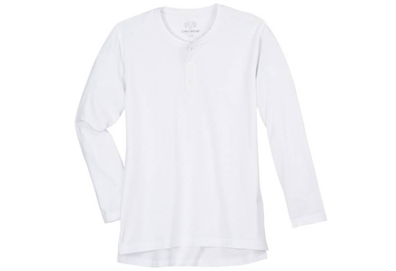CECEBA Langarmshirt Ceceba Langarmshirt Übergröße weiß Knopfleiste von CECEBA