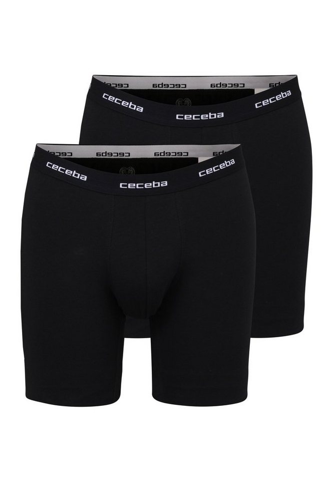CECEBA Langer Boxer CECEBA Herren Cyclist schwarz uni 2er Pack (2-St) von CECEBA
