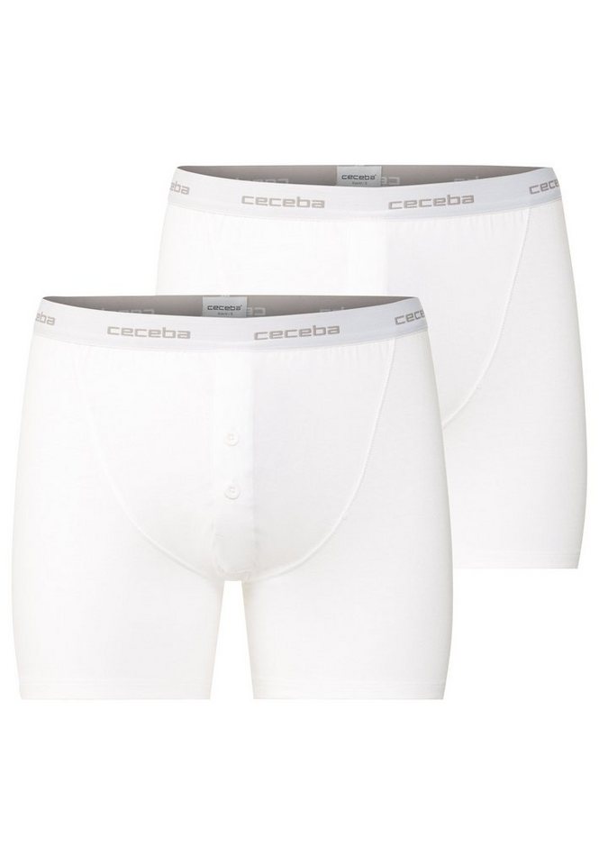CECEBA Langer Boxer CECEBA Herren Long-Pants weiß uni 2er Pack (2-St) von CECEBA