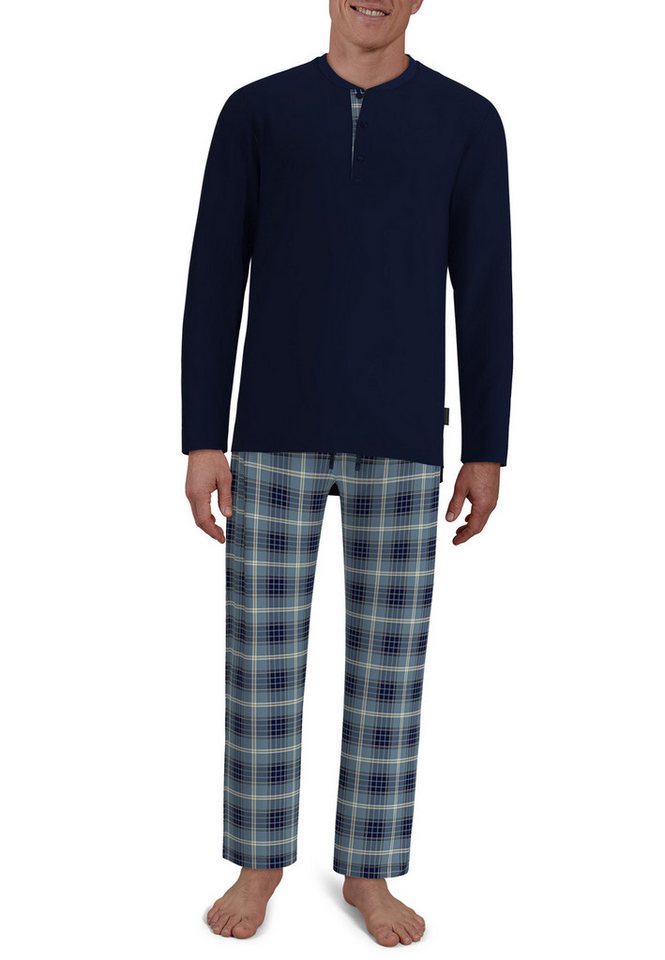 CECEBA Pyjama CECEBA Herren Pyjama blau kariert (1 tlg) von CECEBA