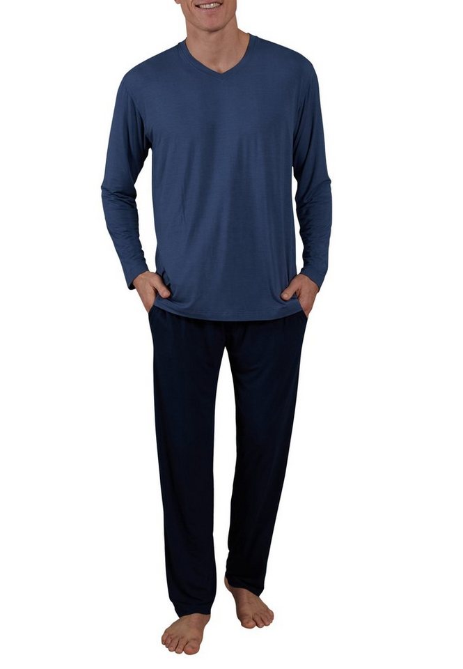 CECEBA Pyjama CECEBA Herren Pyjama blau uni (1 tlg) von CECEBA