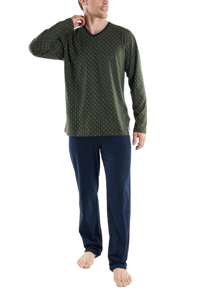 CECEBA Pyjama CECEBA Herren Pyjama grün bedruckt (1 tlg) von CECEBA