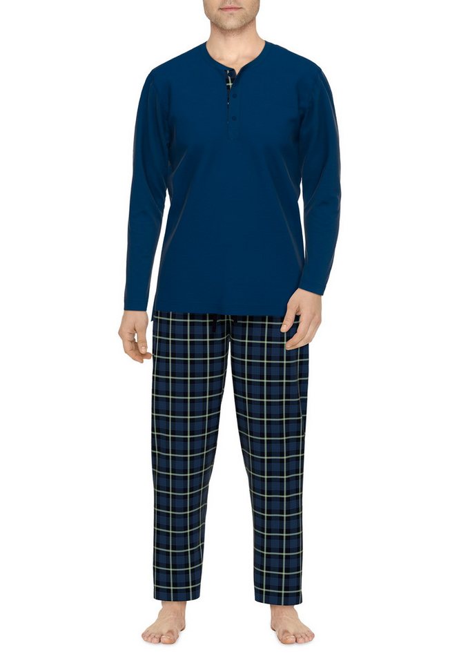 CECEBA Pyjama CECEBA Herren Pyjama schwarz kariert (1 tlg) von CECEBA