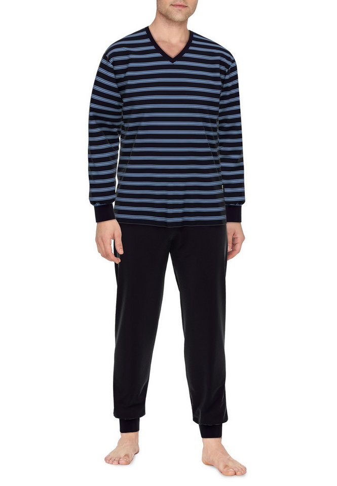 CECEBA Pyjama CECEBA Herren Pyjama schwarz quergestreift (1 tlg) von CECEBA
