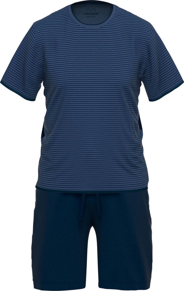 CECEBA Pyjama Herren-Shorty Single-Jersey Streifen von CECEBA