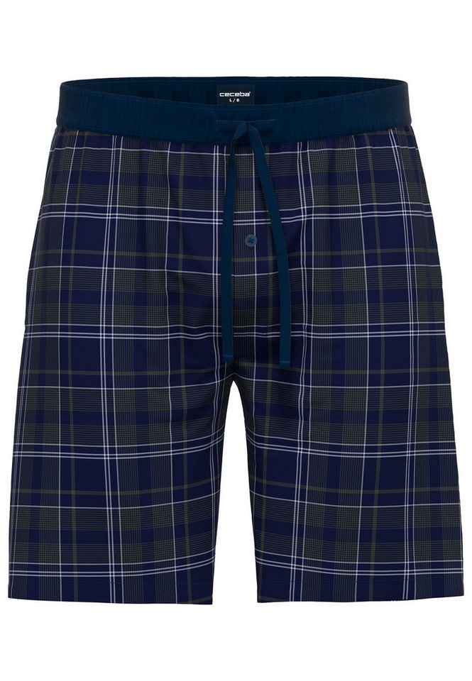 CECEBA Pyjamahose Canadian Bermuda 31235 (Doppelpack) Popeline-Qualität im Karo-Design von CECEBA