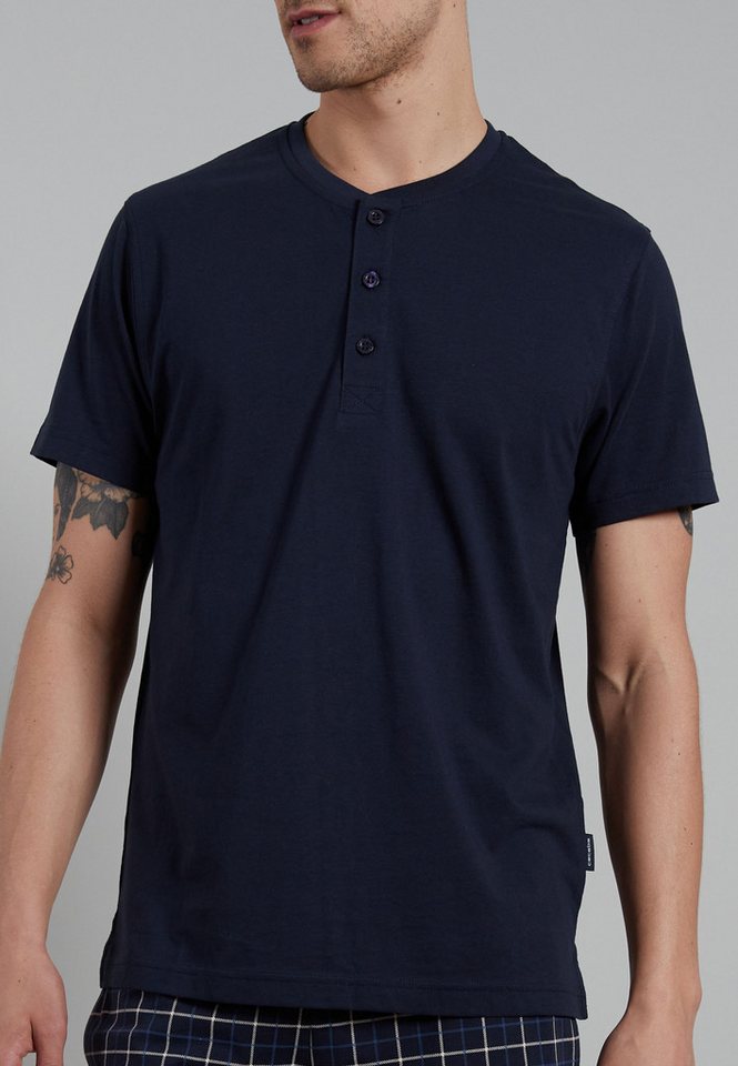 CECEBA Pyjamaoberteil Houston 31234 Button T-Shirt in reiner natürlicher Baumwoll-Qualität von CECEBA