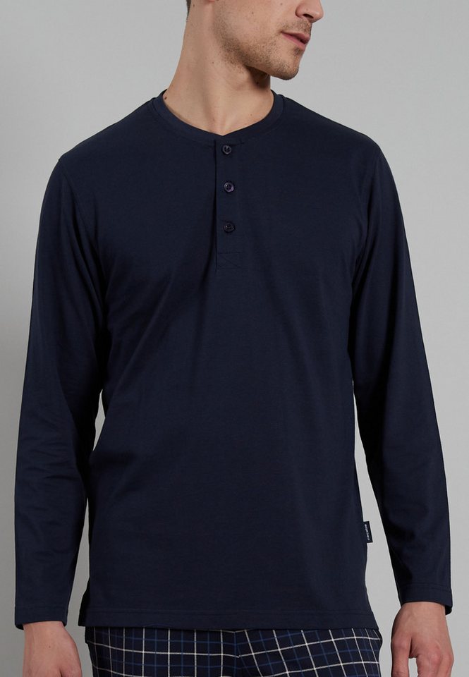 CECEBA Pyjamaoberteil Houston 31237 Button Long Shirt in reiner natürlicher Baumwoll-Qualität von CECEBA