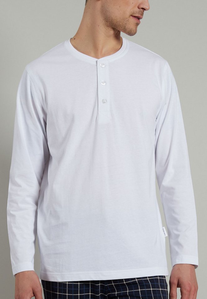 CECEBA Pyjamaoberteil Houston 31237 Button Long Shirt in reiner natürlicher Baumwoll-Qualität von CECEBA
