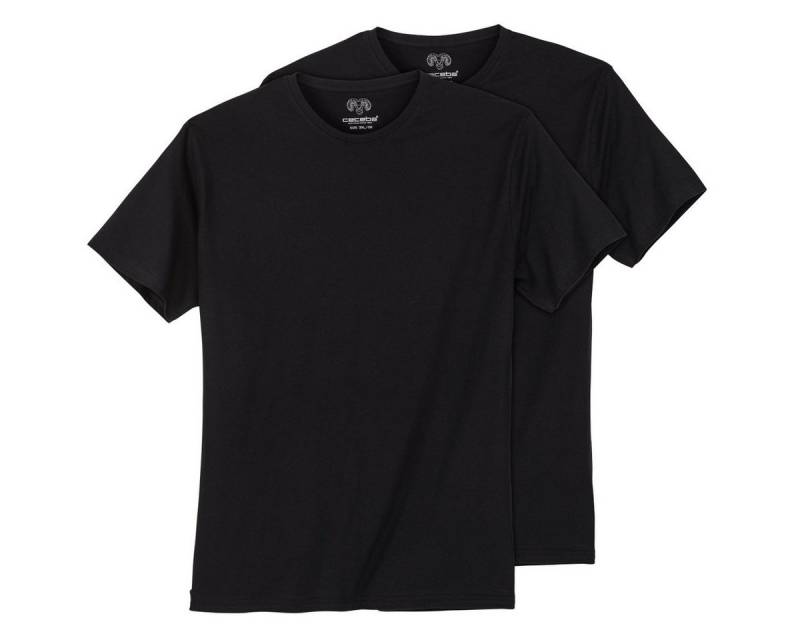 CECEBA Rundhalsshirt Ceceba Übergrößen T-Shirt 2er-Pack schwarz Rundhals von CECEBA