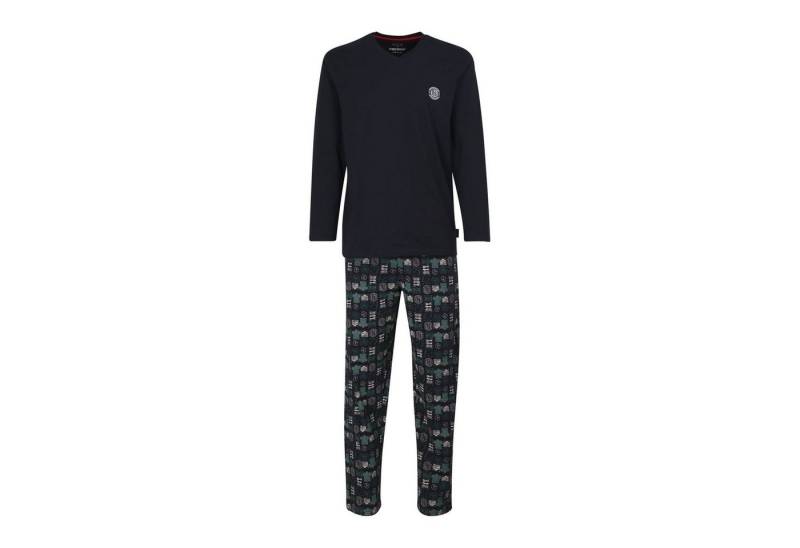 CECEBA Schlafanzug CECEBA Pyjama Herren Schlafanzug Marine V-Ausschnitte ohne Bündchen von CECEBA