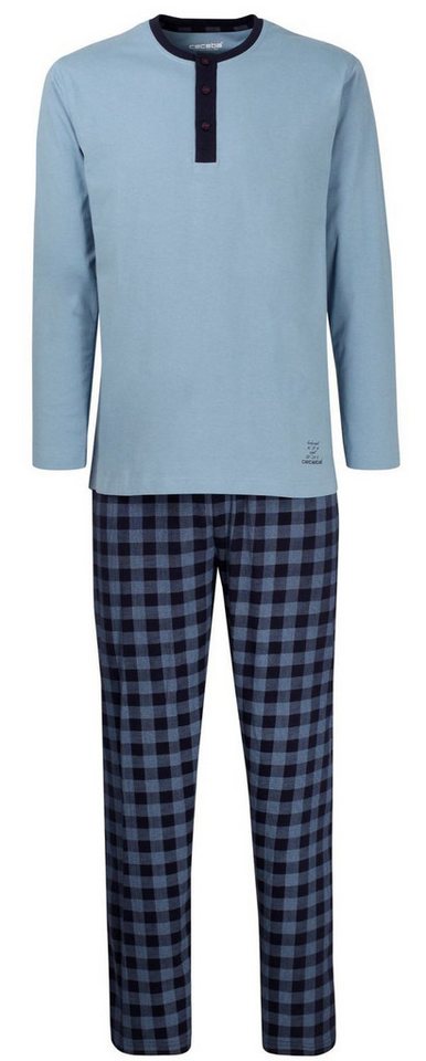 CECEBA Schlafanzug CECEBA Pyjama Herren geknöpft Serafino Schlafanzug Sleep blau kariert CECEBA Schlafanzug CECEBA Pyjama Herren geknöpft Serafino Schlafanzug Sleep blau kariert von CECEBA