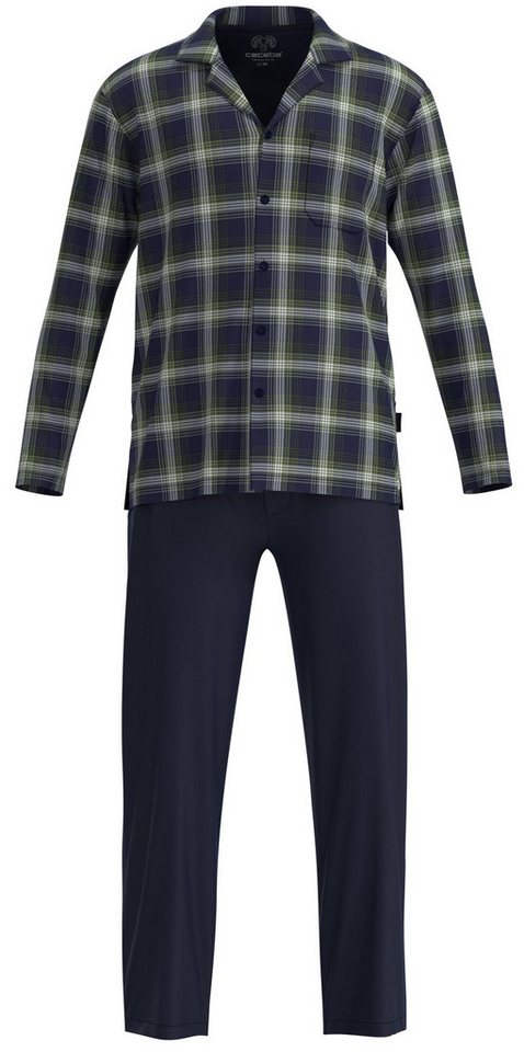 CECEBA Schlafanzug Herren Flanell Pyjama geknöpft (2 tlg) Baumwolle von CECEBA