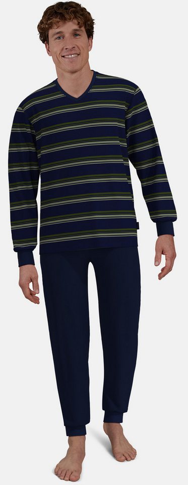 CECEBA Schlafanzug Herren Pyjama mit Bündchen (2 tlg) Modisches Design von CECEBA