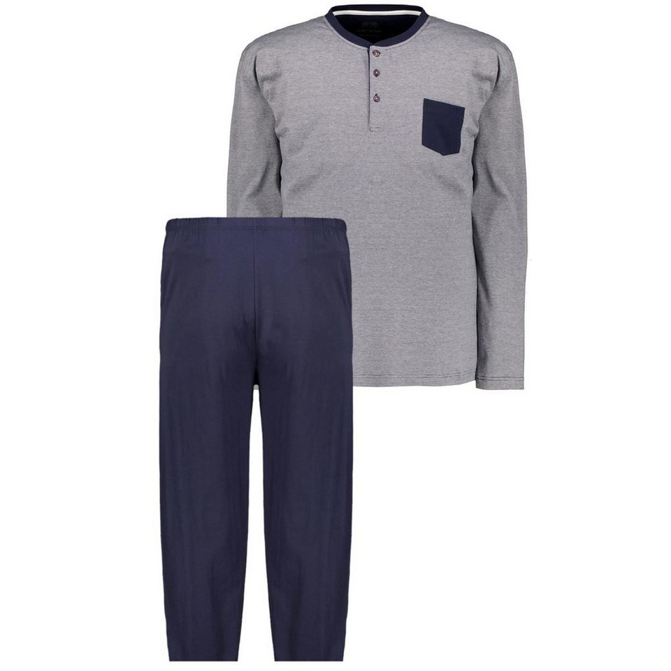 CECEBA Schlafanzug Pyjama, 3-Knopfv., offen navy blaze von CECEBA