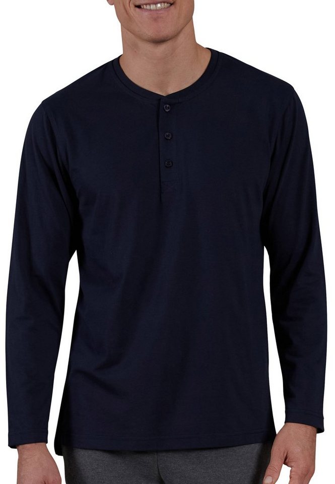 CECEBA Sleepshirt CECEBA Herren Longsleeve blau uni (1-tlg) von CECEBA