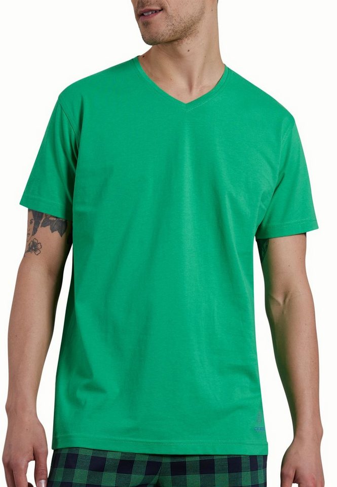 CECEBA Sleepshirt CECEBA Herren Shirt grün uni (1-tlg) von CECEBA
