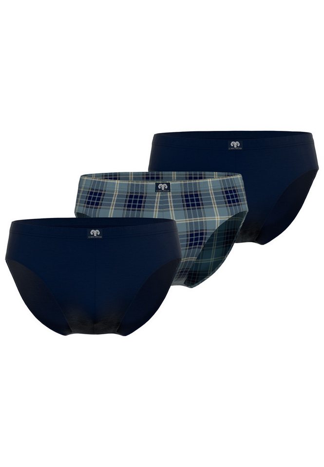 CECEBA Slip CECEBA Herren Slip blau kariert 3er Pack (3-St) von CECEBA