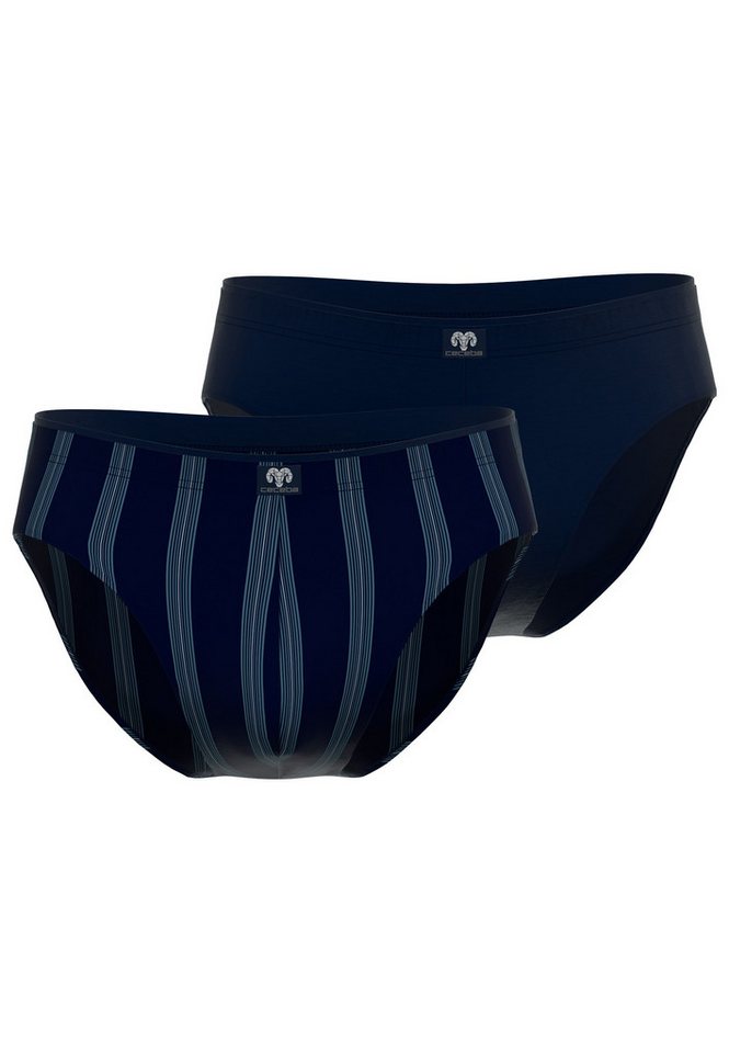 CECEBA Slip CECEBA Herren Slip blau längsgestreift 2er Pack (2-St) von CECEBA