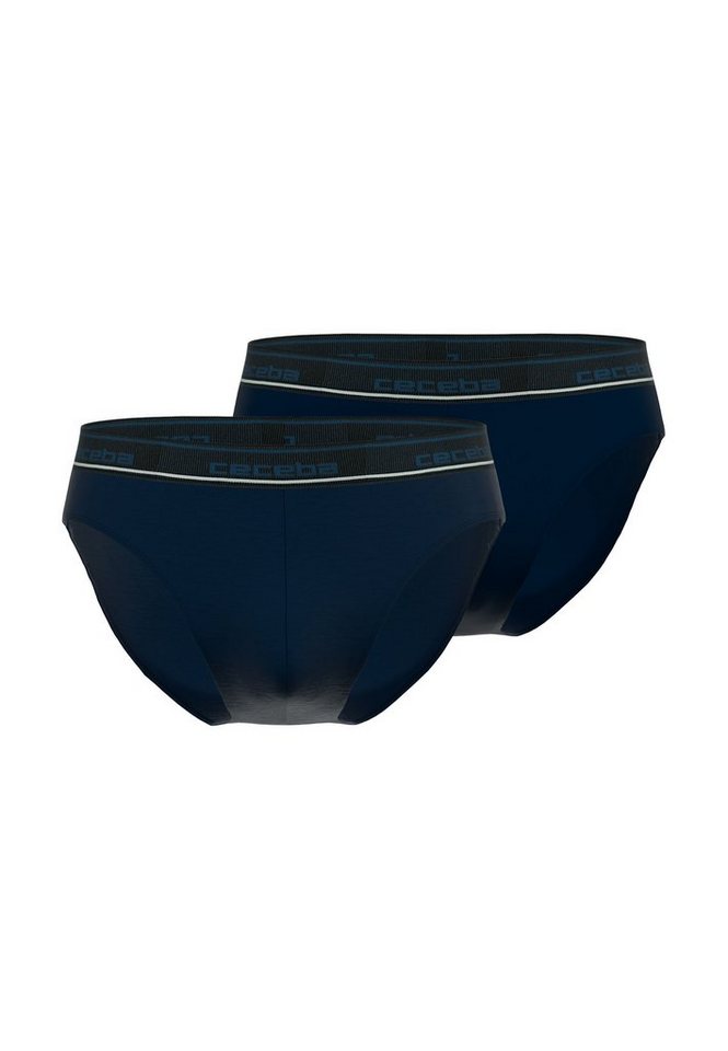 CECEBA Slip CECEBA Herren Slip blau uni 2er Pack (2-St) von CECEBA