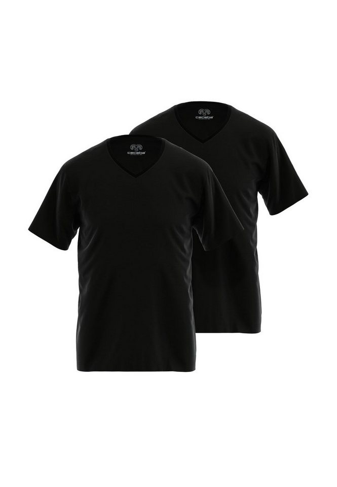 CECEBA Unterziehshirt CECEBA Herren Shirt schwarz uni 2er Pack (2-St) von CECEBA