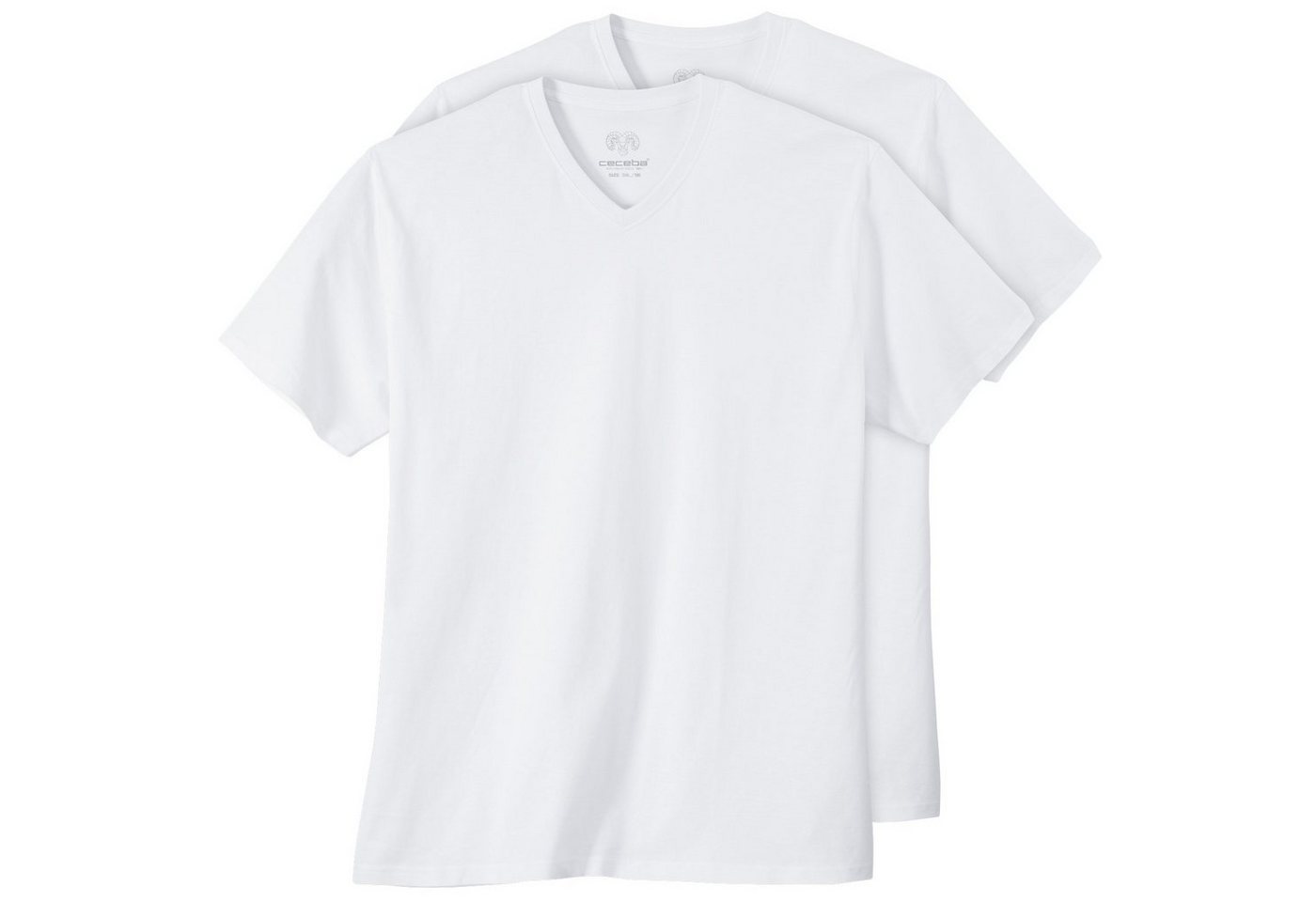 CECEBA V-Shirt Ceceba Übergrößen T-Shirt 2er-Pack weiß V-Neck CECEBA V-Shirt Ceceba Übergrößen T-Shirt 2er-Pack weiß V-Neck von CECEBA