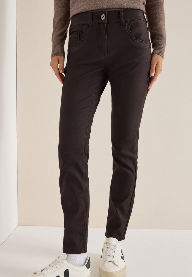 CECIL 5-Pocket-Hose Style Toronto im Leder-Look, mit leicht glänzender Beschichtung von CECIL