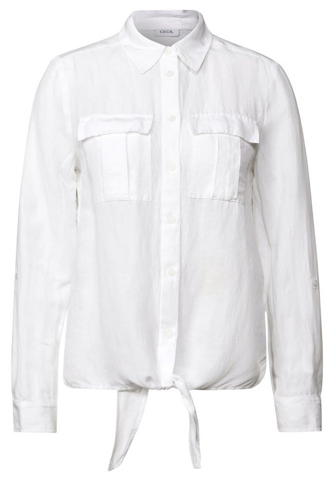 CECIL Blusenshirt LINEN_LI/CV_ Solid Knot Blouse von CECIL