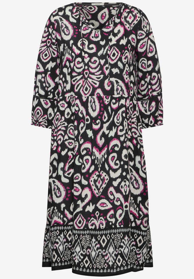 CECIL Cocktailkleid TOS Printed Splitneck Dress Black von CECIL