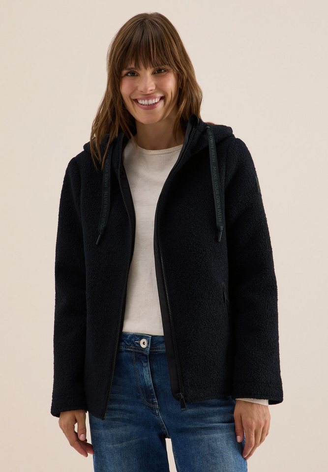 CECIL Fellimitatjacke mit Kapuze mit Tunnelzugband von CECIL