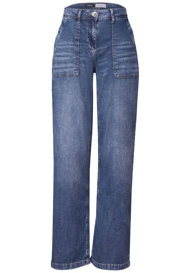 CECIL Gerade Jeans - High Waist Wide Leg Jeans Damen – Loose Fit Lyocell von CECIL