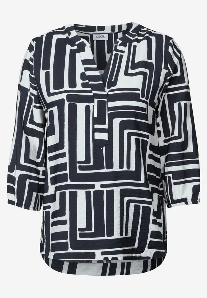 CECIL Kurzarmbluse Gemusterte Strukturbluse (1-tlg) von CECIL