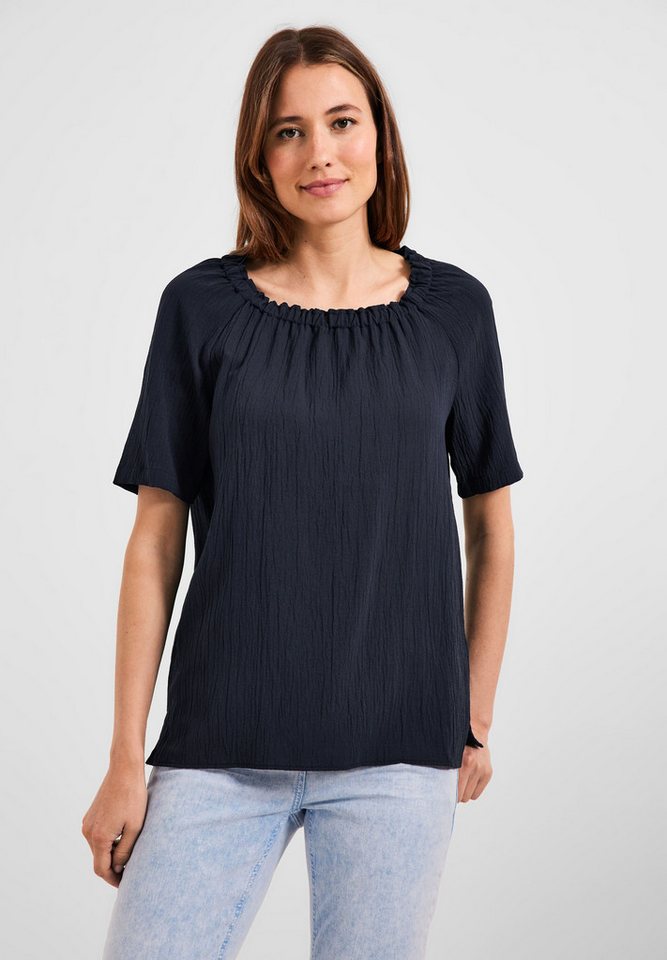 CECIL Kurzarmbluse Unifarbene Struktur Bluse von CECIL
