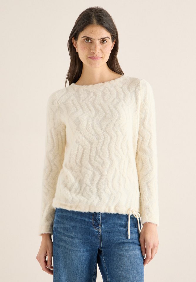 CECIL Langarmshirt mit Tunnelzug am Saum von CECIL