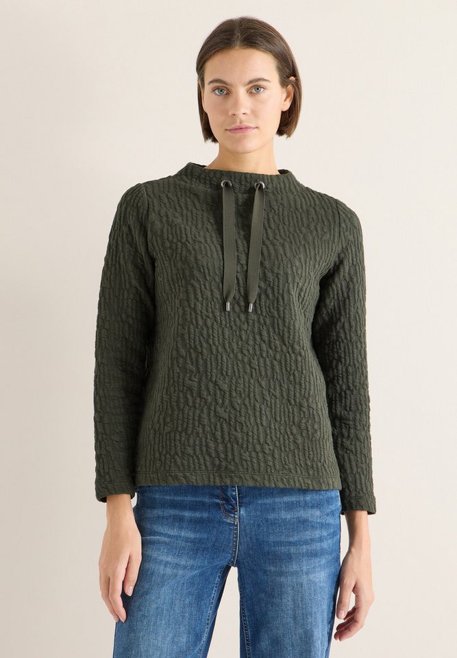 CECIL Langarmshirt mit Tunnelzugband am Kragen von CECIL