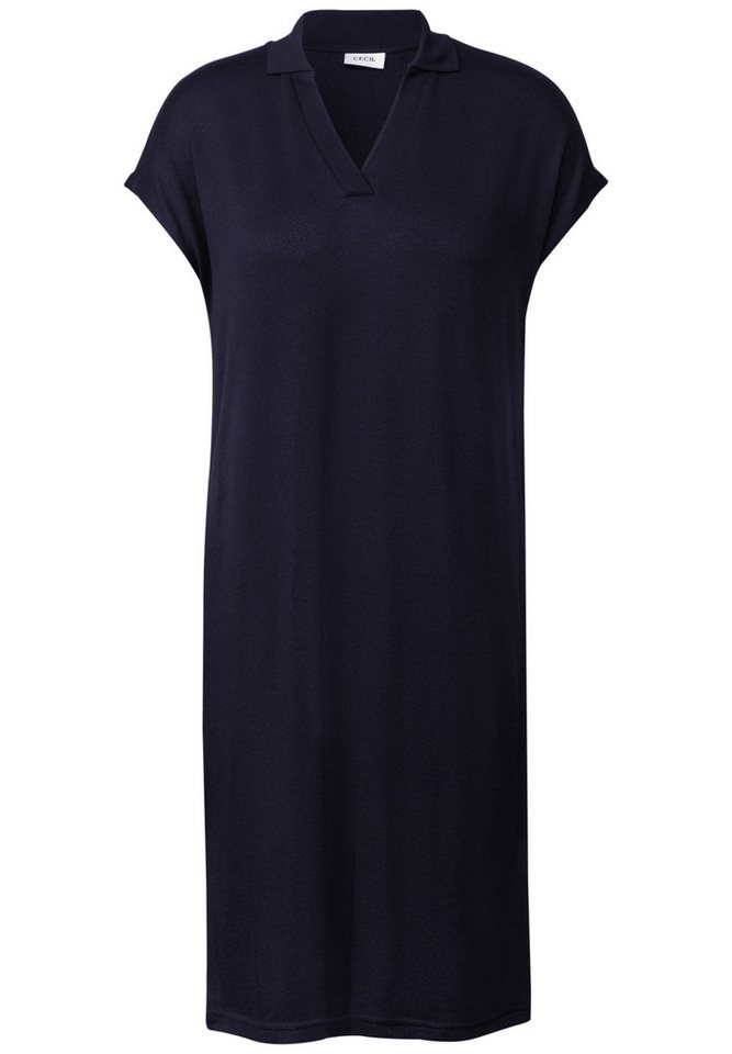 CECIL Midikleid - Damen Sommerkleid – Strickkleid mit Hemdkragen von CECIL