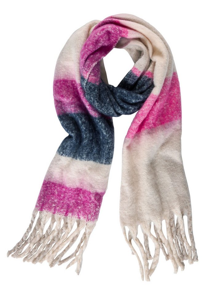CECIL Modetuch O_Brushed Colorblock Scarf rye flour beige von CECIL