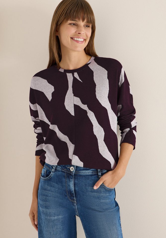 CECIL Rundhalspullover mit grafischem Allover-Print von CECIL