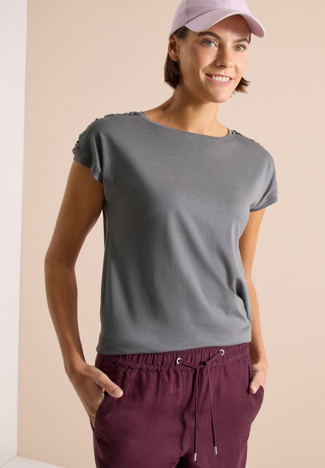 CECIL Rundhalsshirt mit Raffung von CECIL