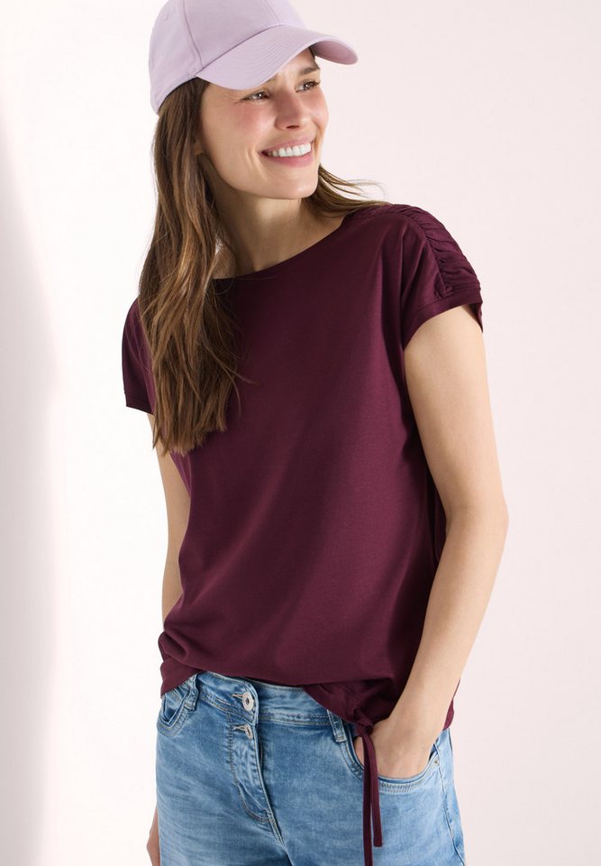 CECIL Rundhalsshirt mit Raffung von CECIL
